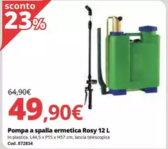 Pompa A Spalla Ermetica Rosy 12 L