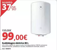 Scaldabagno Elettrico 80 L