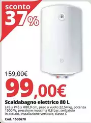 Scaldabagno Elettrico 80l