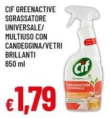 Cif - Greenactive Sgrassatore Universale/ Multiuso Con Candeggina/Vetri Brillanti