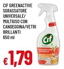 Cif - Greenactive Sgrassatore Universale/ Multiuso Con Candeggina/Vetri Brillanti