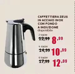 Caffettiera Zeus In Acciaio Inox Con Fondo A Induzione