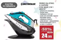 Dictrolux - Ferro Da Stiro A Vapore Con Base 2 In 1 2600W