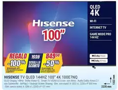 Hisense - Tv Qled 144hz 100" 4k 100e7nq