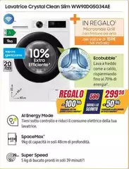 Samsung - Lavatrice Crystal Clean Slim WW90DGS634AE