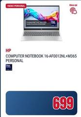 HP - Computer Notebook 16-AF0012NL+M365 Personal