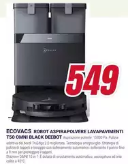 Ecovacs - Aspirapolvere Lavapavimenti T50 Omni Black Deebot