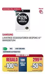 Samsung - Lavatrice Ecodosatore Bespoke AI Ww90db7u94
