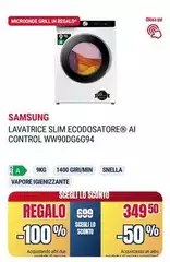 Samsung - Lavatrice Slim Ecodosatore AI Control WW90DG6G94