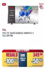 TCL - Tv 75" Qled Google Onkyo 2.1 Tcl75p79k