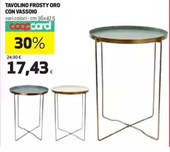 Oro - Tavolino Frosty  Con Vassoio