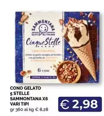 Sammontana - Cono Gelato 5 Stelle Sammontana X6