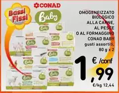 Bassi - Omogeneizzato Biologico Alla Canne, Al Pesce O Al Formaggino Baby