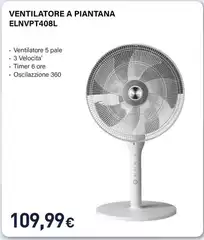 Electroline - Ventilatore A Piantana ELNVPT408L