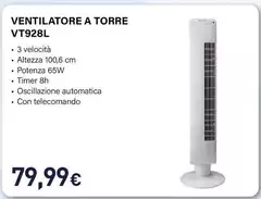 Electroline - VT928L Ventilatore Bianco