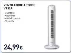 Electroline - VT32R Ventilatore Bianco