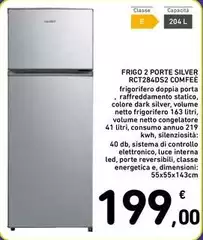 Comfeè - Frigo 2 Porte Silver RCT284D52