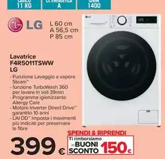 LG - Lavatrice F4R5011TSWW