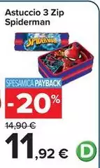 Astuccio 3 Zip Spiderman