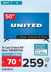 United - Tv Led 50" Mod. 50K89VDA