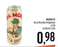 Moretti - Birra Ricetta Originale