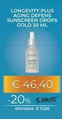 Miamo - Longevity Plus Aging Defens Sunscreen Drops Gold