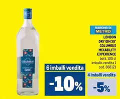 Columbus - London Dry Gin 38°  Mix-ability Experience