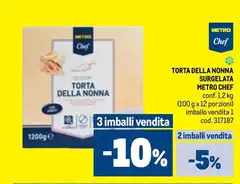 Metro chef - Torta Della Nonna Surgelata