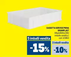 Cassetta Service Piuna