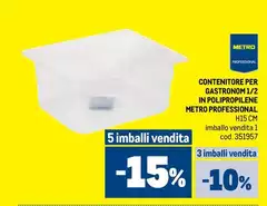 Contenitore Per Gastronom 1/2 In Polipropilene