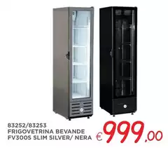 Nerea - Frigovetrina Bevande FV300S Slim Silver/Nera
