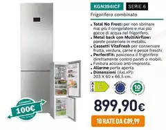 Bosch - KGN394ICF Serie 6 Frigorifero Combinato 