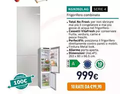 Bosch - KGN392LAG Serie 4 Frigorifero Combinato