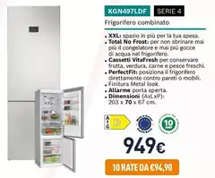 Bosch - KGN497LDF Serie 4 Frigorifero Combinato