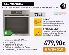 Whirlpool - Absolute Forno Da Incasso Autopulente AKZ9 6280 IX