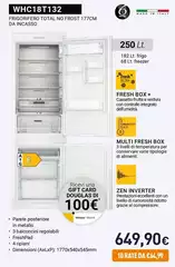Whirlpool - WHC18T132 Frigorifero Total No Frost 177 Cm Da Incasso