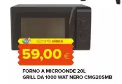 Forno A Microonde 20l Grill Da 1000 Wat Nero CMG20SMB