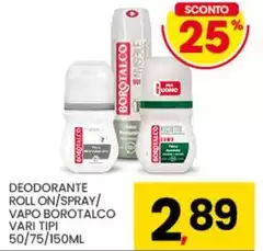 Borotalco - Deodorante Roll On/Spray/Vapo
