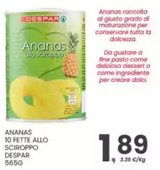 Despar - Ananas 10 Fette Allo Sciroppo