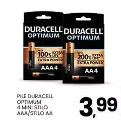 Duracell - Pile Optimum 4 Mini Stilo Aaa/Silo Aa