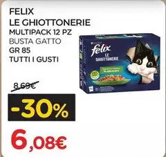 Felix - Le Ghiottonerie Multipack 12 Pz Busta Gatto Gr 85 Tutti I Gusti