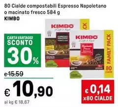 Kimbo - Cialde Compostabili Espresso Napoletano O Macinato Fresco