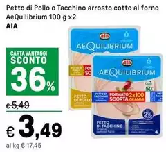 Aia - Aequilibrium Petto Di Pollo O Tacchino Arrosto Cotto Al Forno