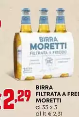 Moretti - Birra Filtrata A Freddo