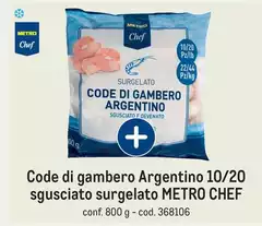 Metro chef - Code Di Gambero Argentino 10/20 Sgusciato Surgelato