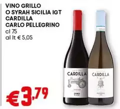 pellegrino - Vino Grillo O Syrah Sicilia IGT Cardilla