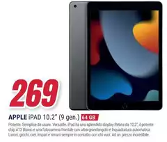 Apple - iPad , 10.2" LED, 2160 X 1620, A13 Bionic, 64GB, 802.11ac Wi-Fi 5, Bluetooth 4.2, Touch ID, 8MP + 12MP, iPadOS