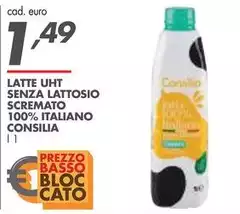 Consilia - Latte UHT Senza Lattosio Scremato 100% Italiano