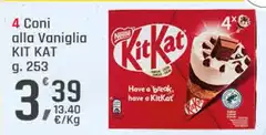 Kitkat - 4 Coni Alla Vaniglia