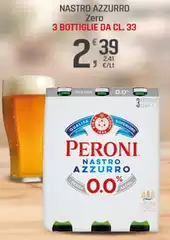 Peroni - Nastro Azzurro Zero 3 Bottiglie Da Cl. 33